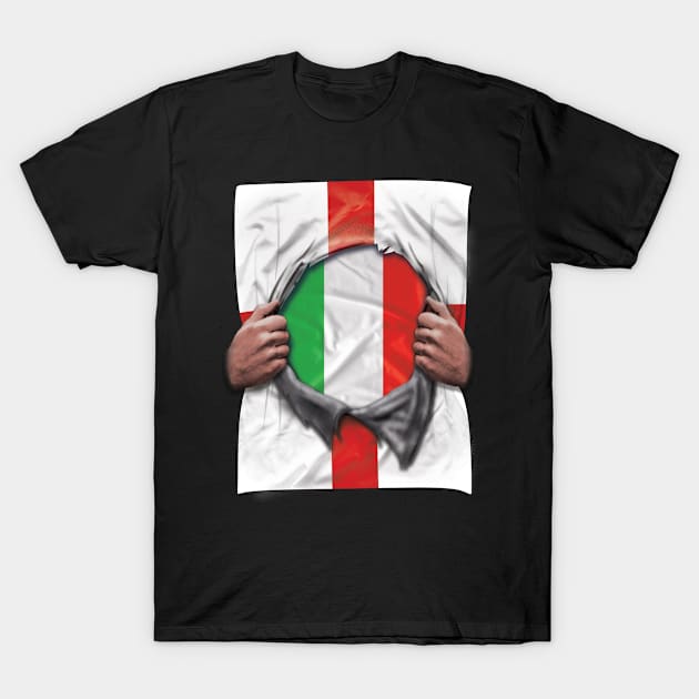 Italy Flag English Flag Ripped - Gift for Italian From Italy T-Shirt by Country Flags